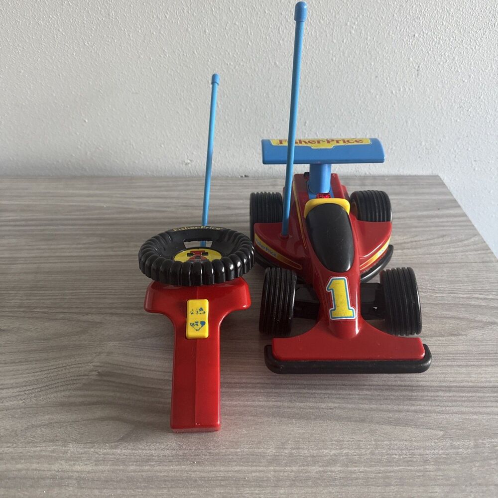 Fisher Price RC Remote Control Red Race‎ Car + Controller Tested Works READ